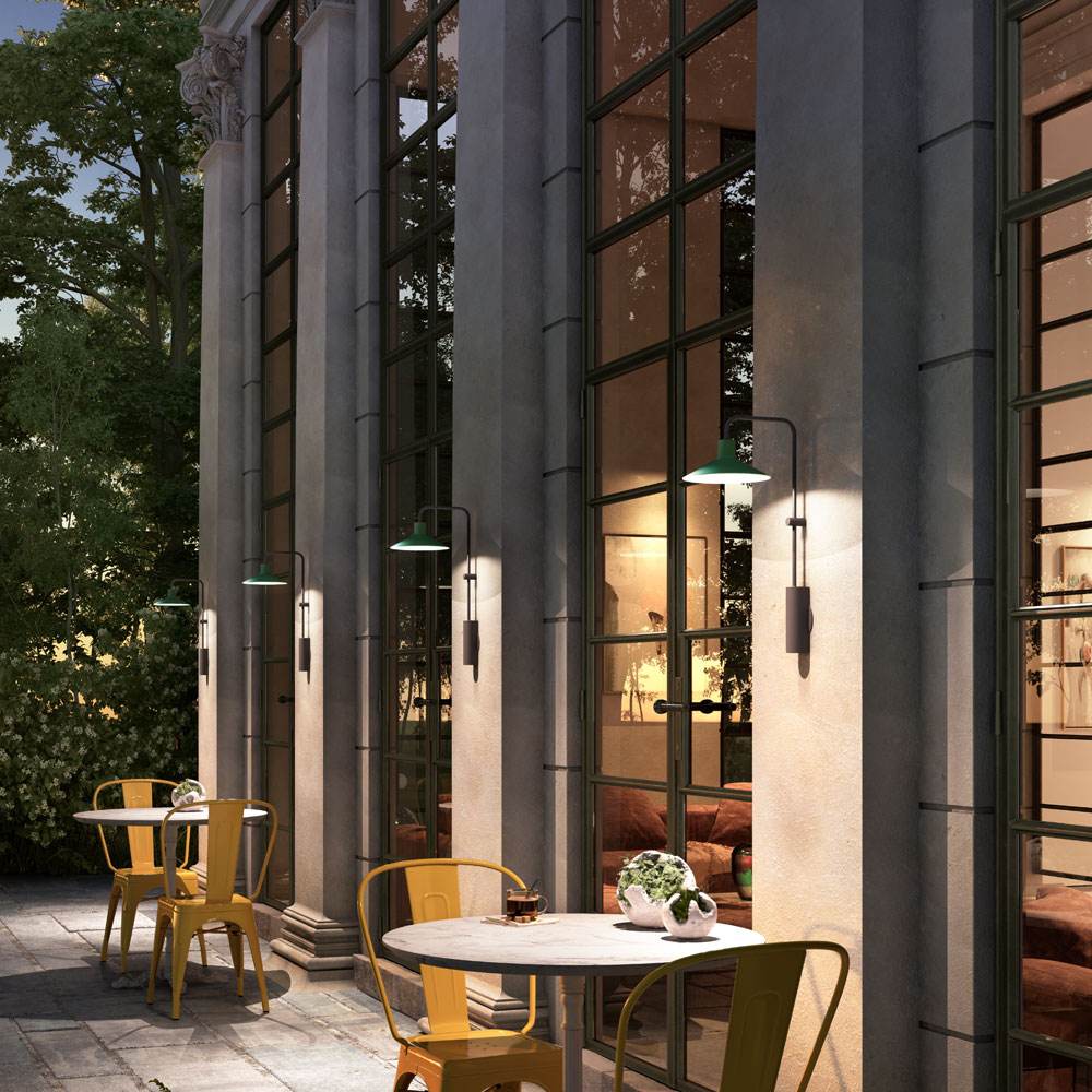 Platet Outdoor LED Wall Light in Outside Area.