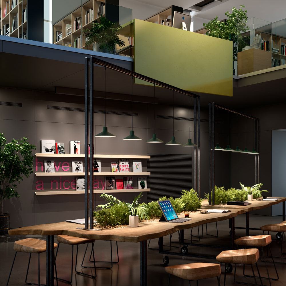 Platet Pendant Light in library.