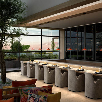 Platet Pendant Light in restaurant.