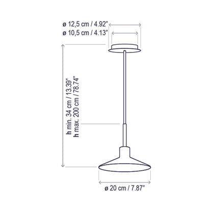 Platet Pendant Light - line drawing.