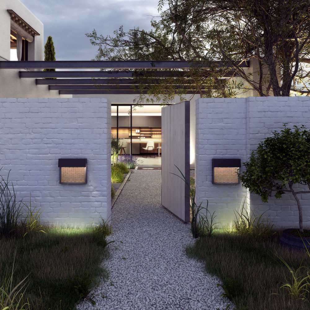 Sisal Outdoor LED Wall Light in Outside Area.