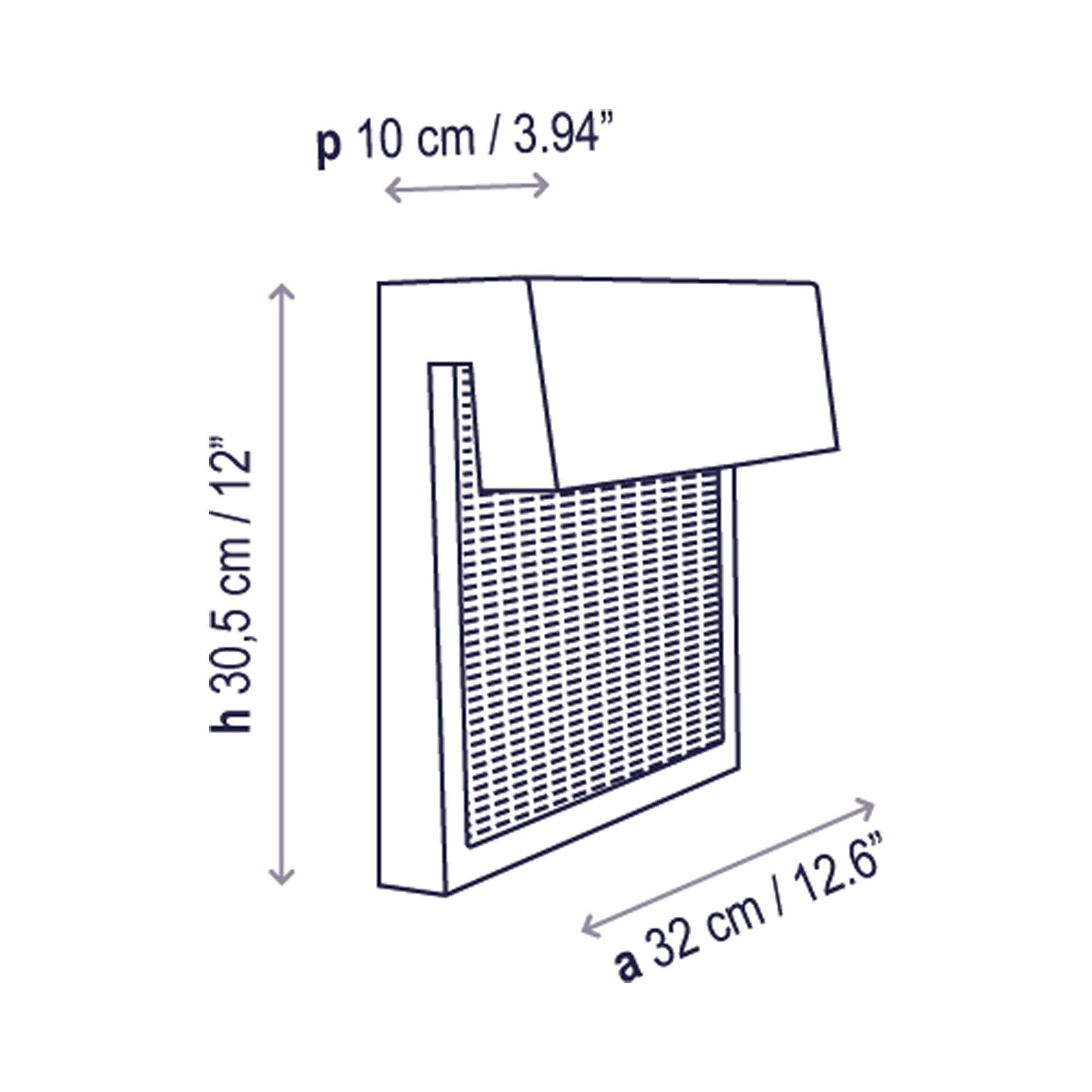 Sisal Outdoor LED Wall Light - line drawing.