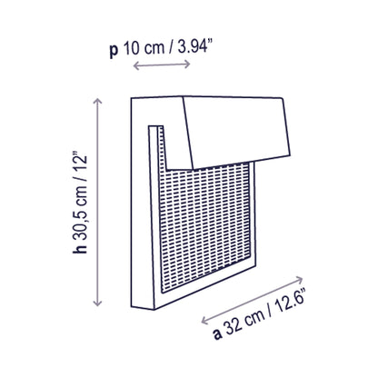 Sisal Outdoor LED Wall Light - line drawing.