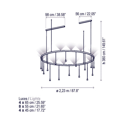 Skybell LED Pendant Light - line drawing.