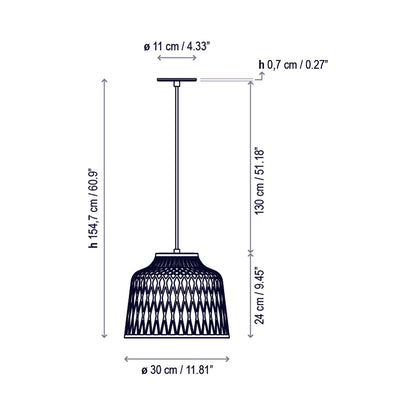 Soft Pendant Light - line drawing.