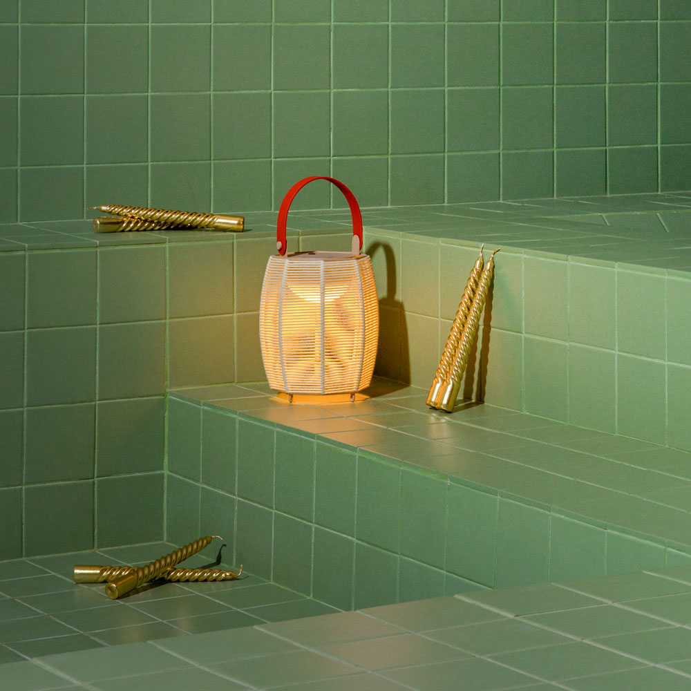 Tanit LED Table Lamp in bathroom.