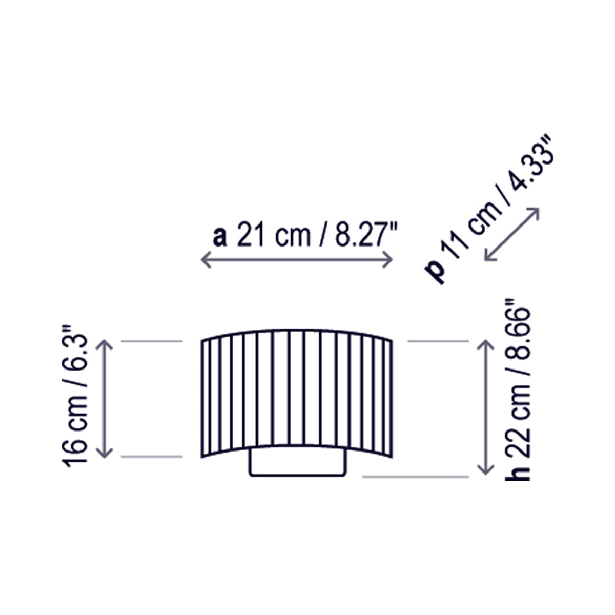 Wall Street Wall Light - line drawing.