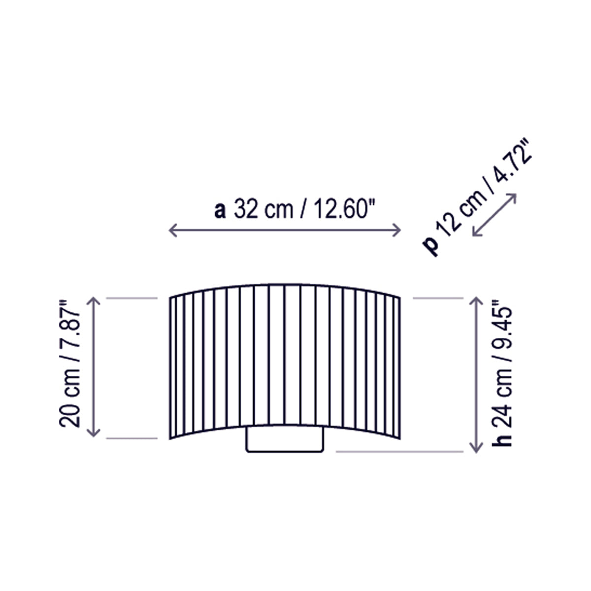 Wall Street Wall Light - line drawing.