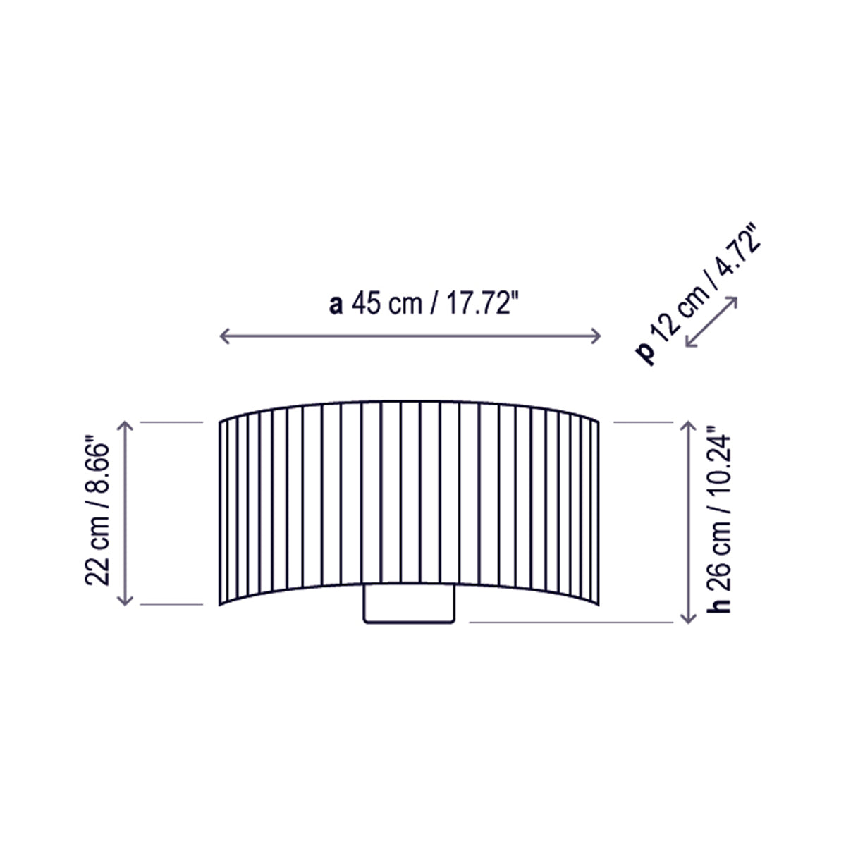 Wall Street Wall Light - line drawing.