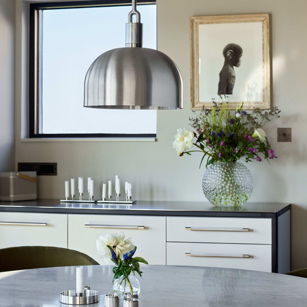 Forked Shade Pendant Light in living room.