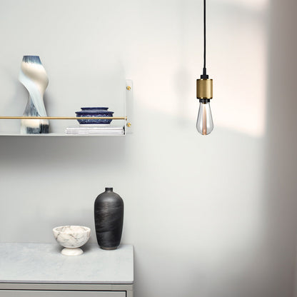 Heavy Metal Pendant Light in living room.