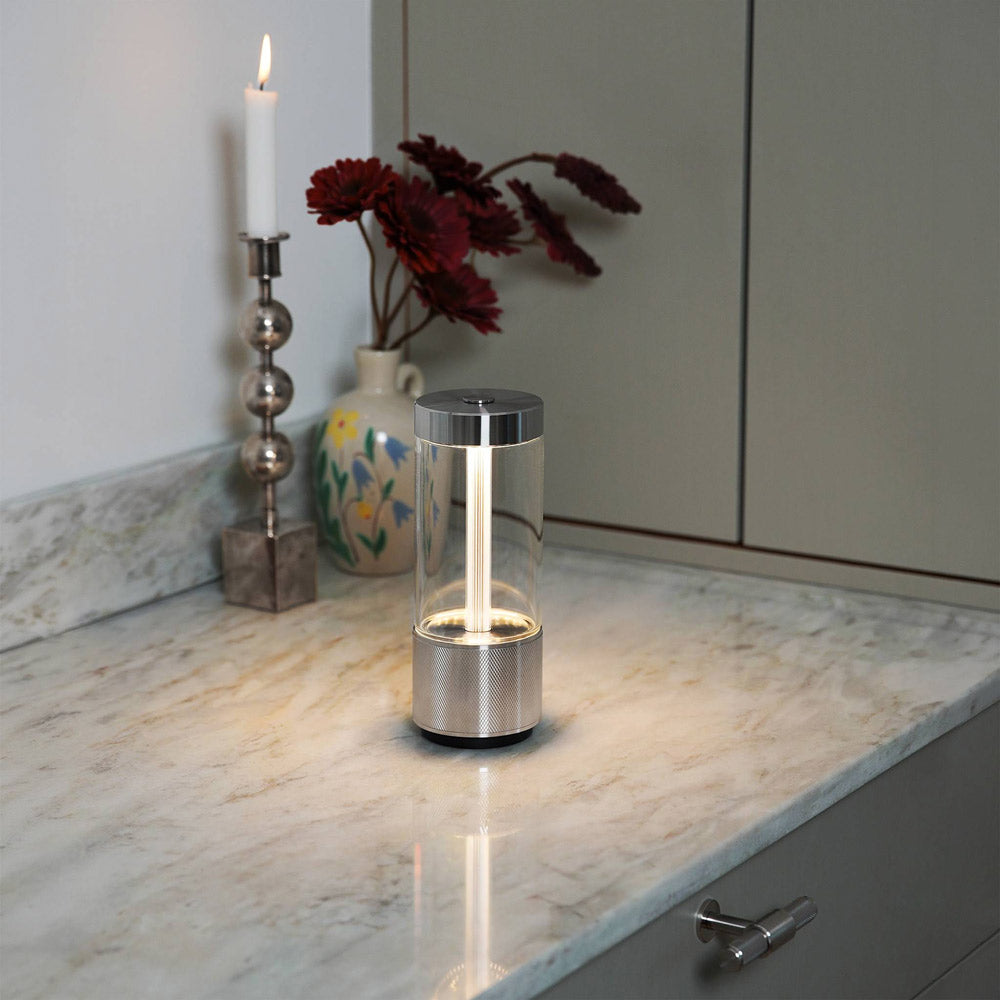 Takeout LED Portable Table Lamp in living room.