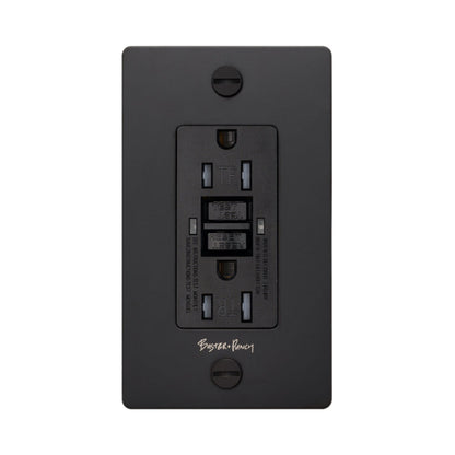1G Duplex GFCI Outlet in Black (Logo).