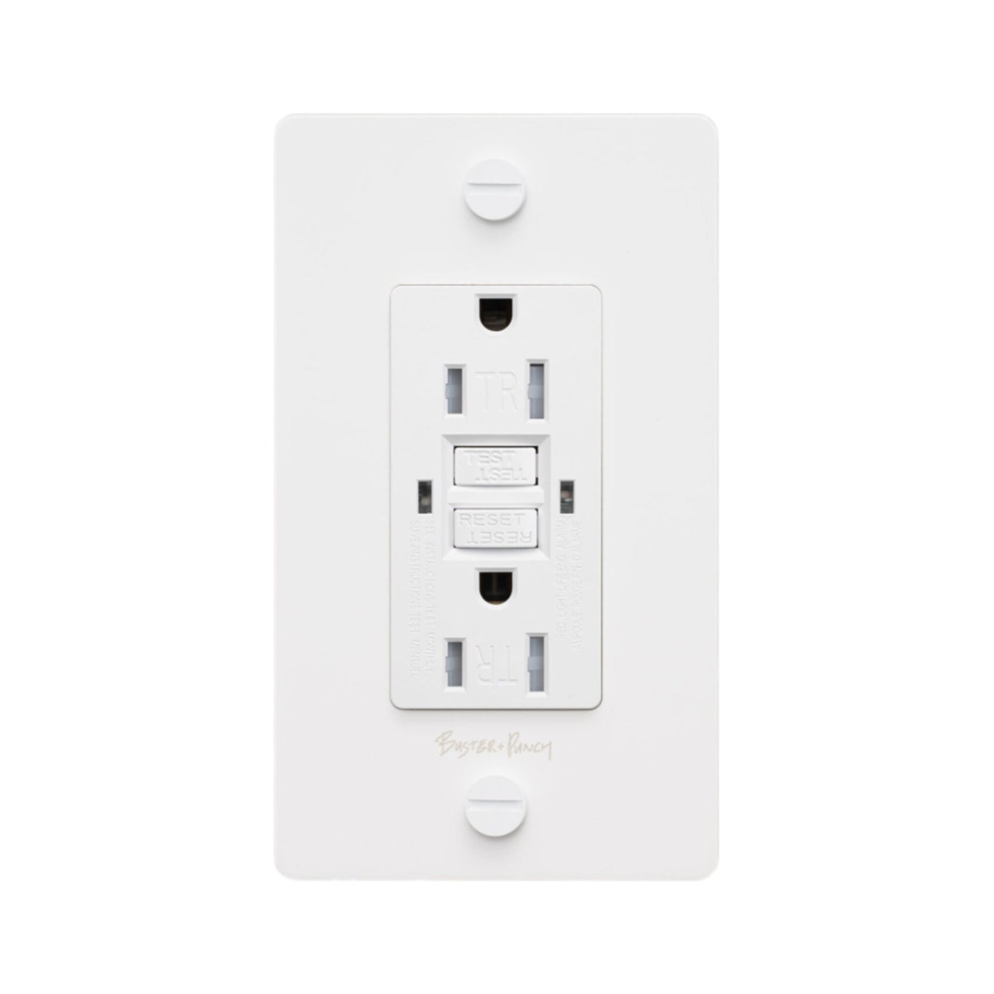1G Duplex GFCI Outlet in White (Logo).