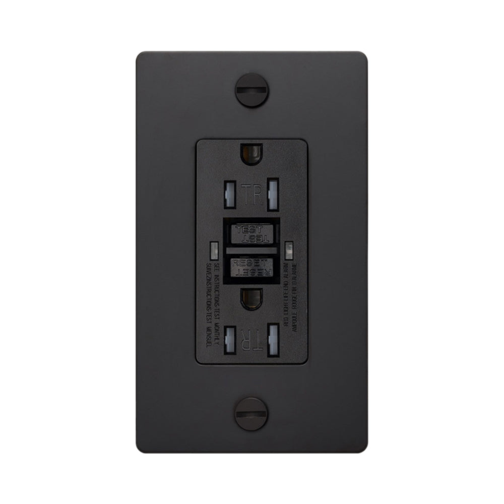 1G Duplex GFCI Outlet in Black (Without Logo).