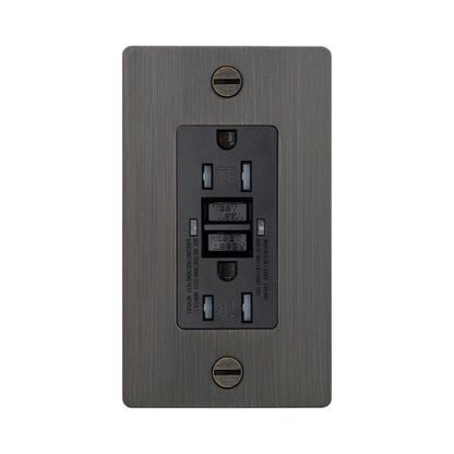 1G Duplex GFCI Outlet in Smoked Bronze (Without Logo).