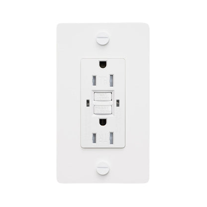 1G Duplex GFCI Outlet in White (Without Logo).
