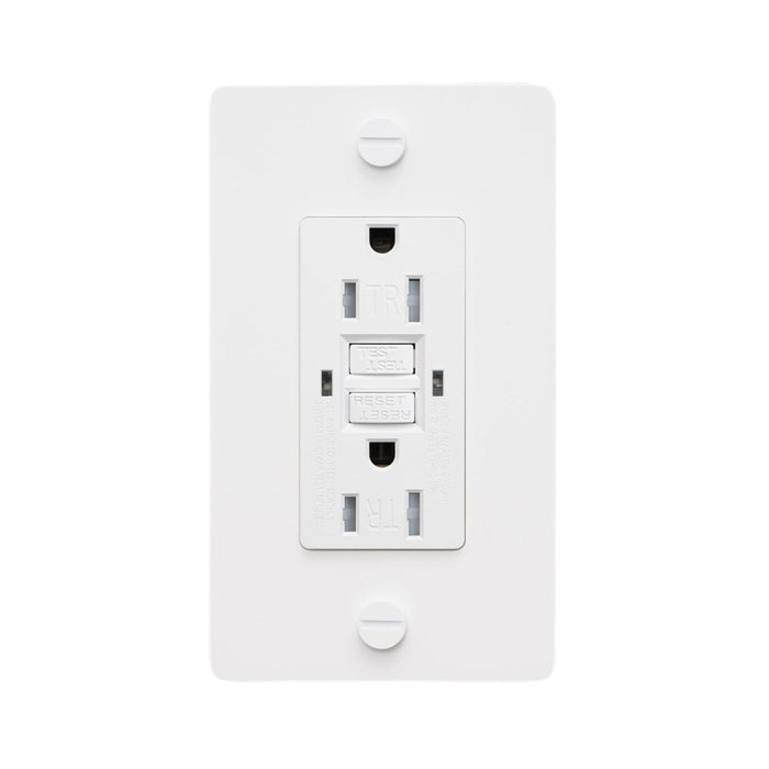 1G Duplex GFCI Outlet in White (Without Logo).