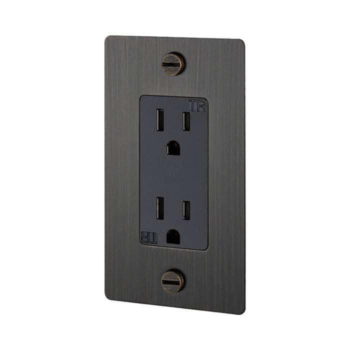 1G Duplex Outlet in Smoked Bronze (Without Logo).