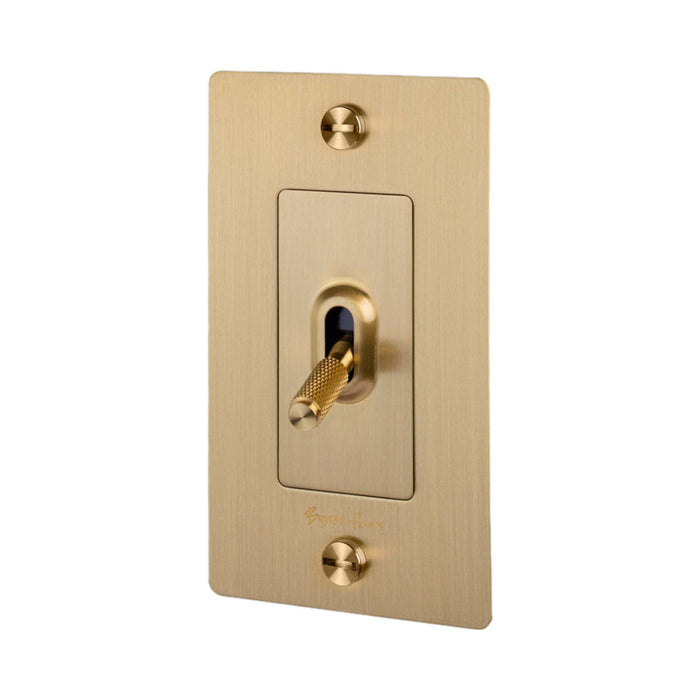 1G Toggle Switch in Brass (Logo).
