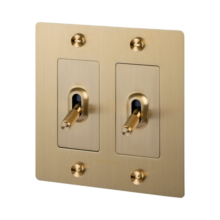 2G Toggle Switch in Brass (Logo).