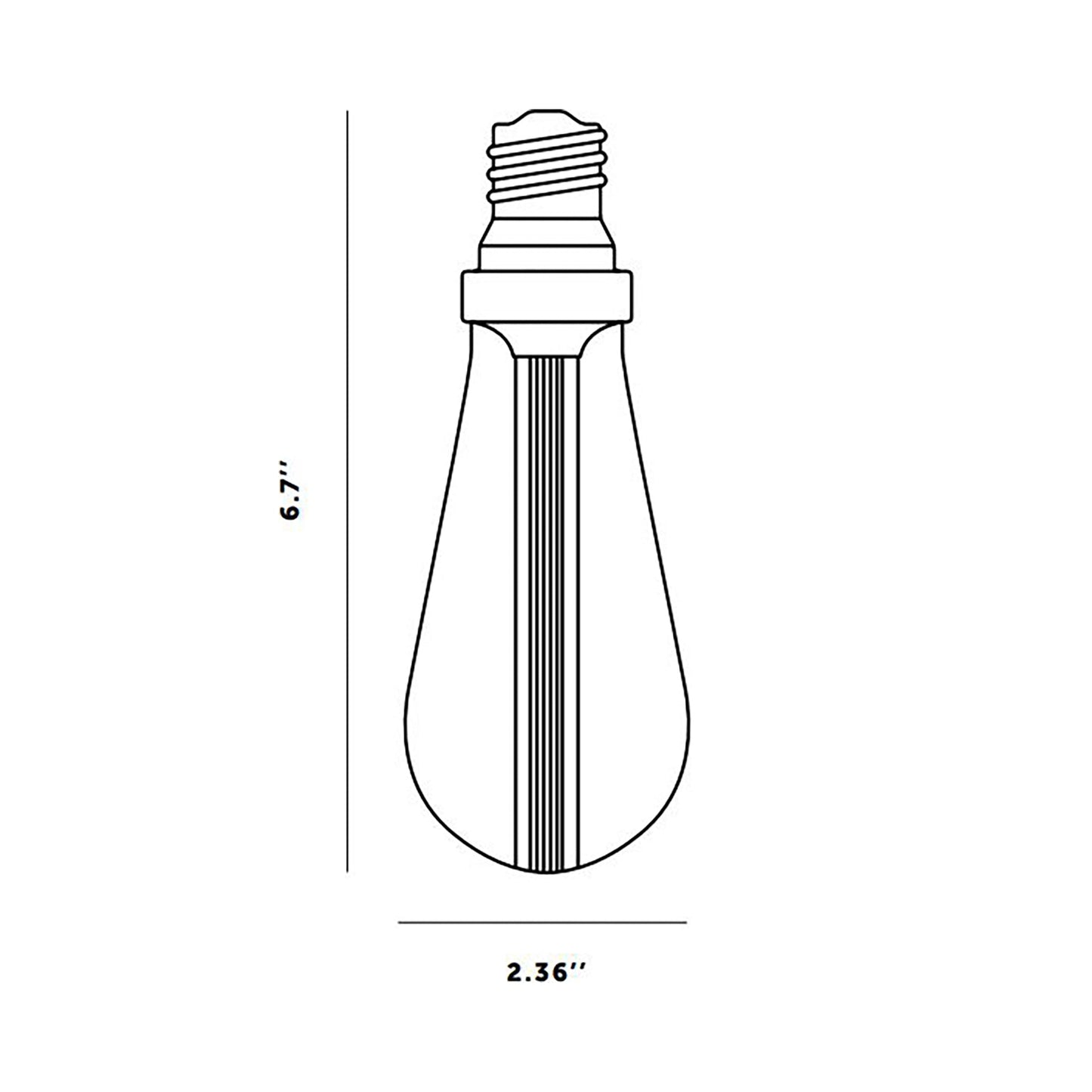 Buster Medium Base 120V LED Bulb - line drawing.