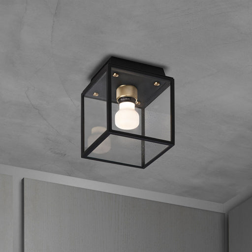 Caged Outdoor Flush Mount Ceiling Light.