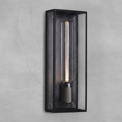 Caged Outdoor Wall Light in Gun Metal.