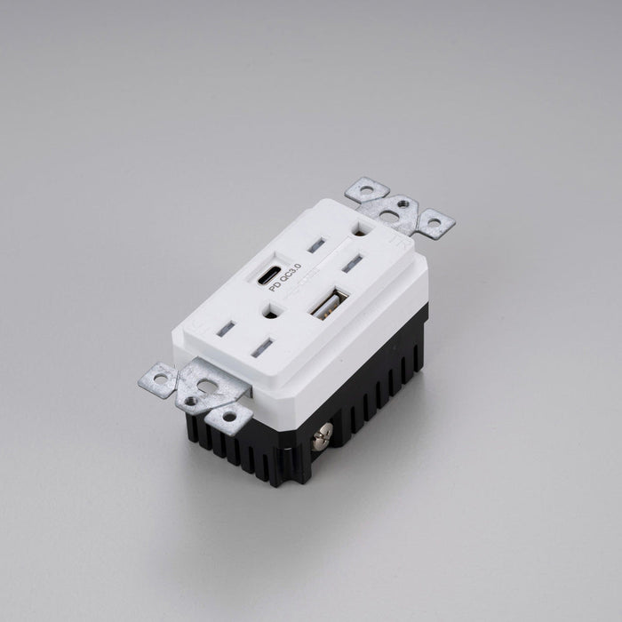 Combination Duplex Outlet Module with USB-A and USB-C Ports in Detail.