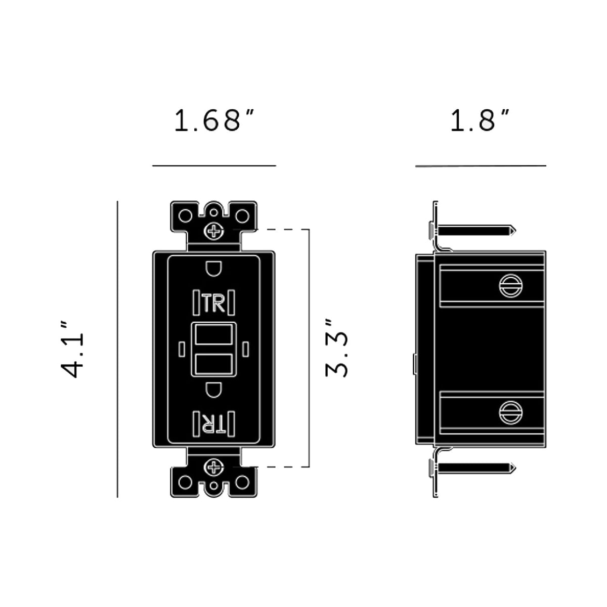 1 Module Gfci Gfci Receptacle Dimensions BAOMAIN GFCI Outlet Receptacle, 15Amp