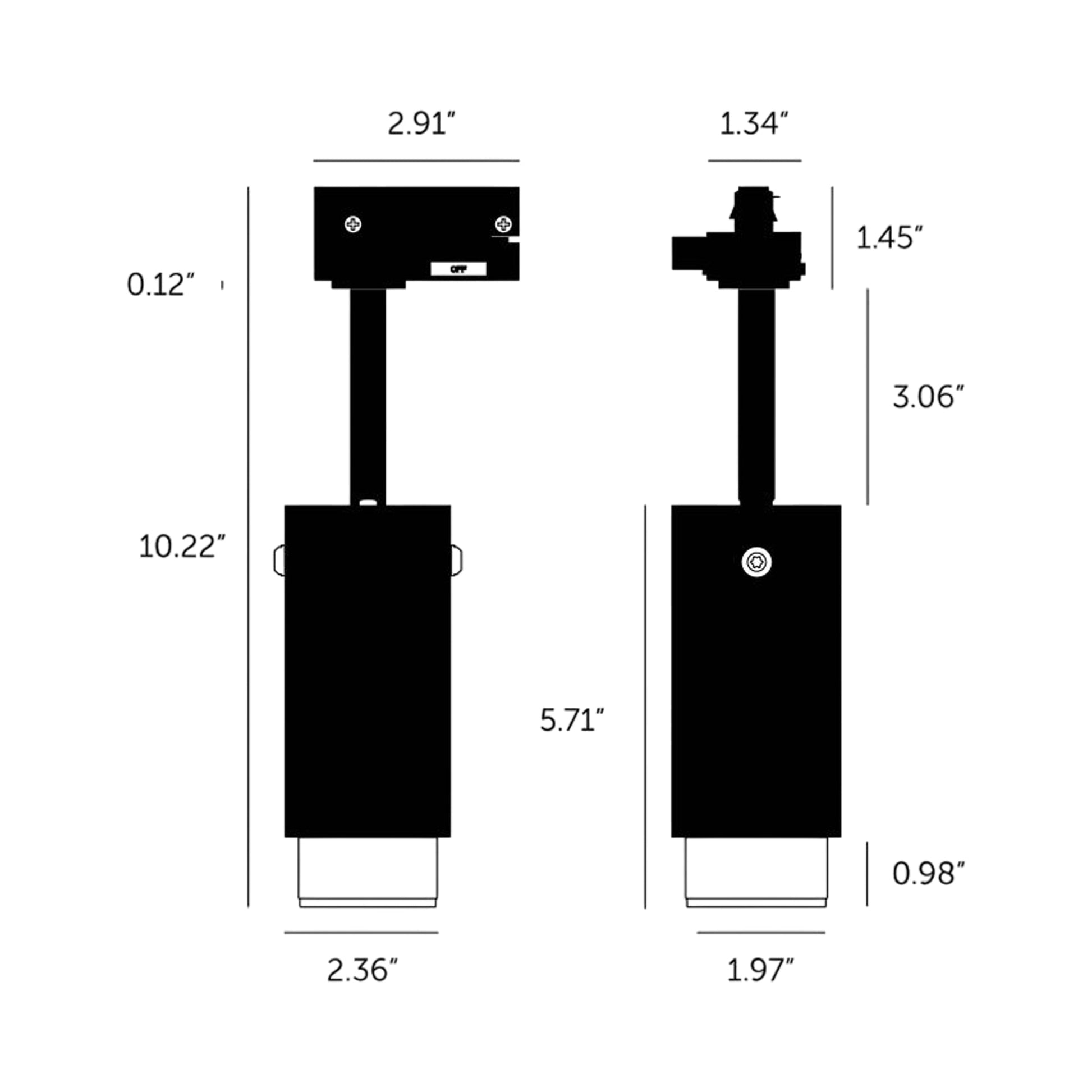 Exhaust Track Spot Light - line drawing.