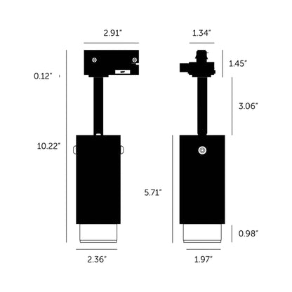 Exhaust Track Spot Light - line drawing.