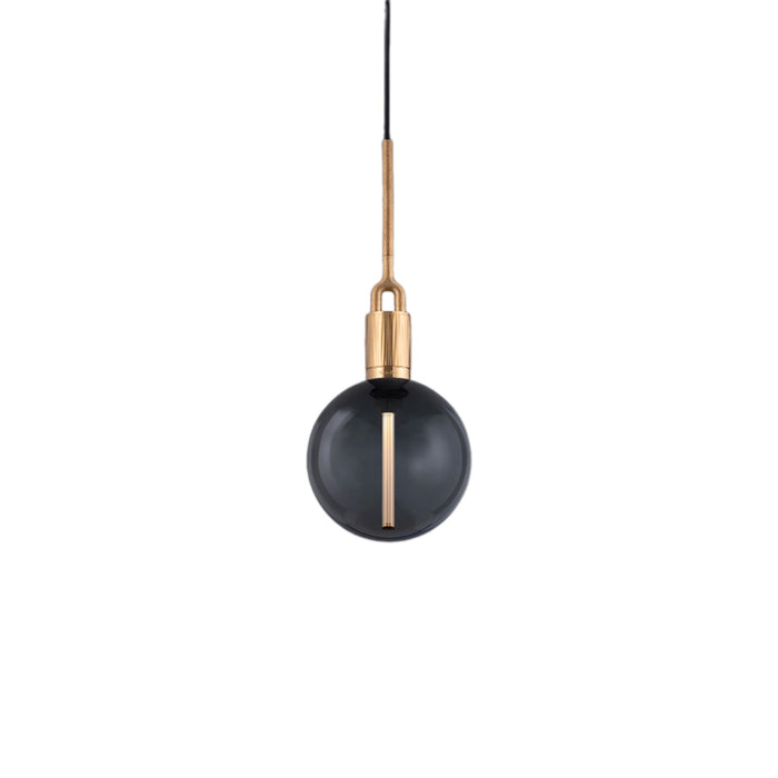 Forked Globe Pendant Light in Brass/Smoked (Medium).