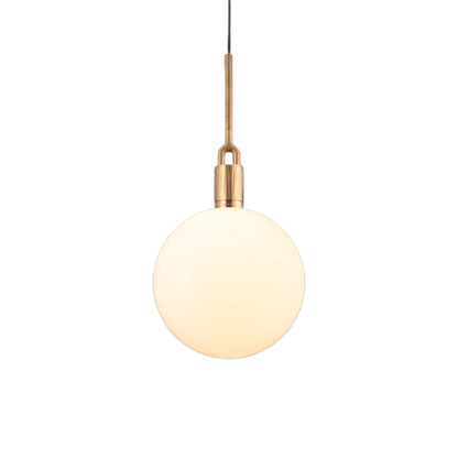 Forked Globe Pendant Light in Brass/Opal (Large).