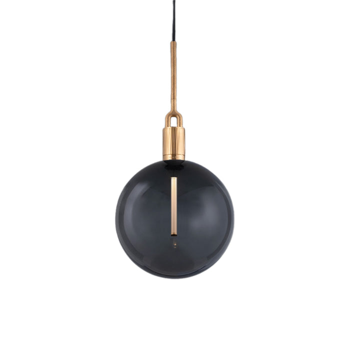 Forked Globe Pendant Light in Brass/Smoked (Large).