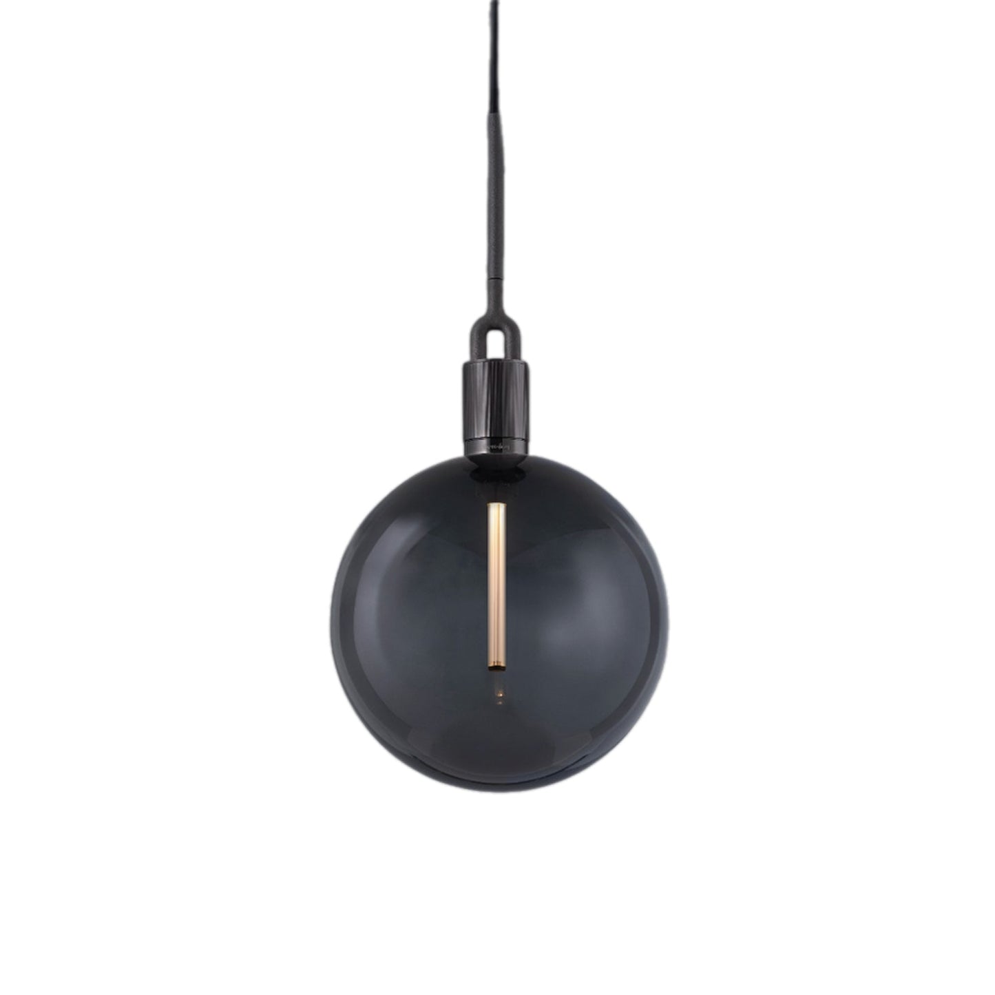 Forked Globe Pendant Light in Gun Metal/Smoked (Large).