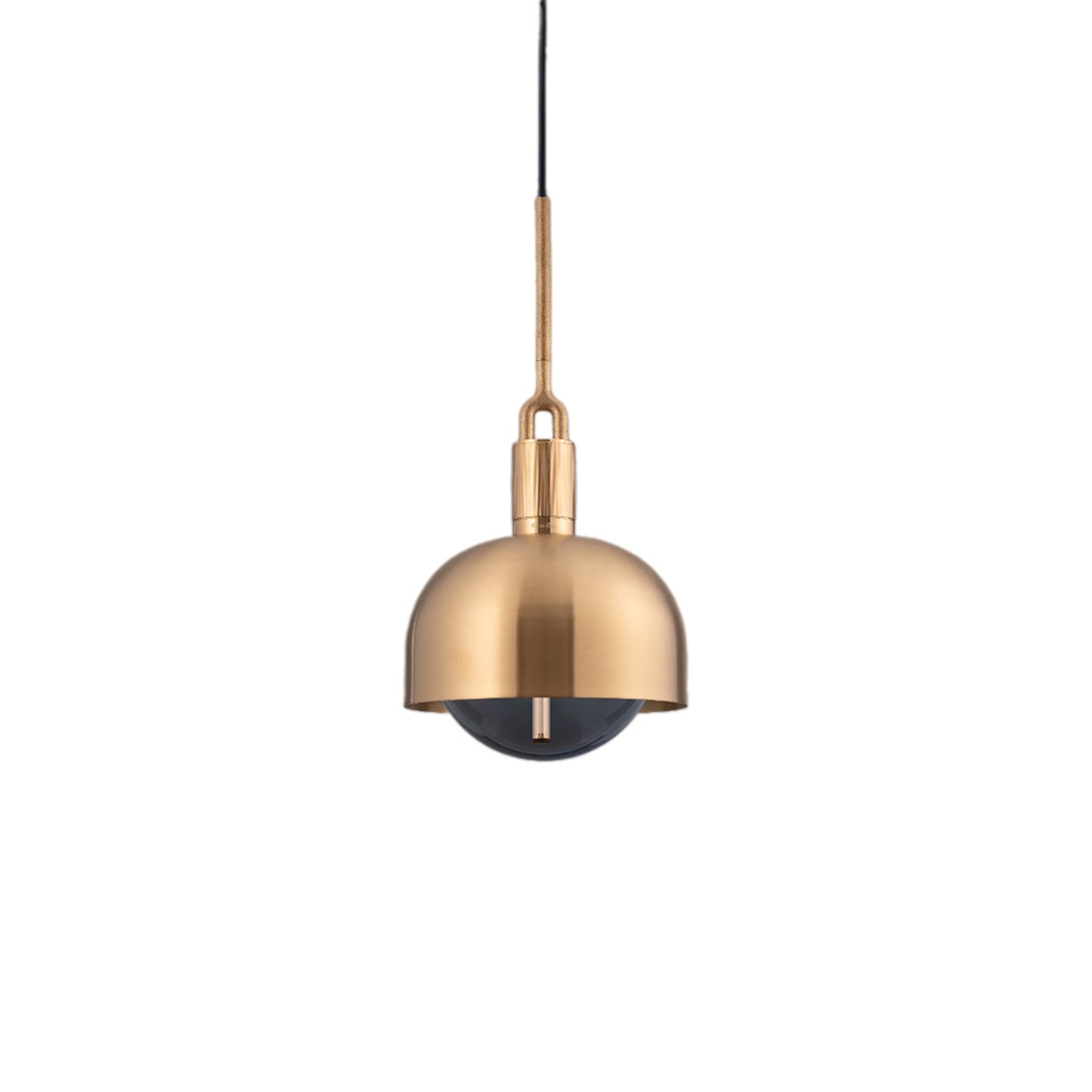 Forked Shade Globe Pendant Light in Brass/Smoked (Medium).