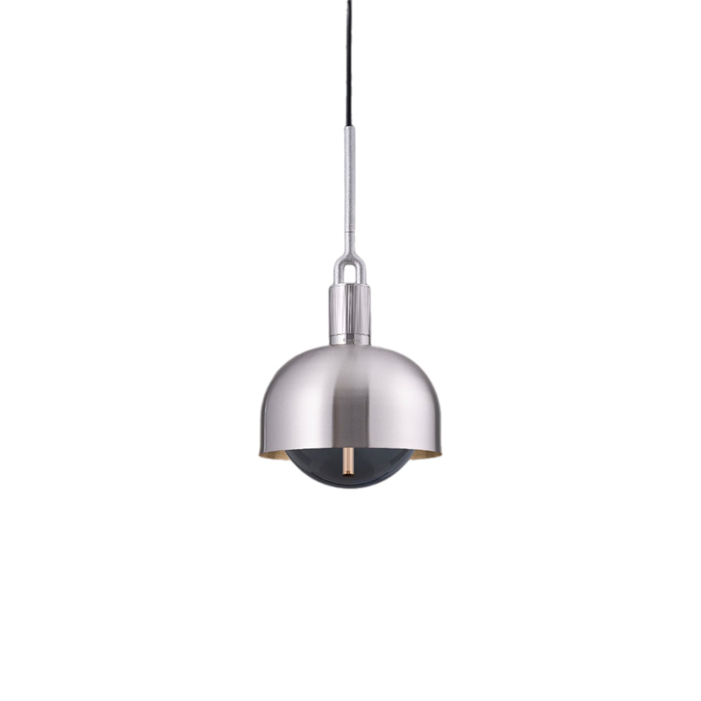 Forked Shade Globe Pendant Light in Steel/Smoked (Medium).