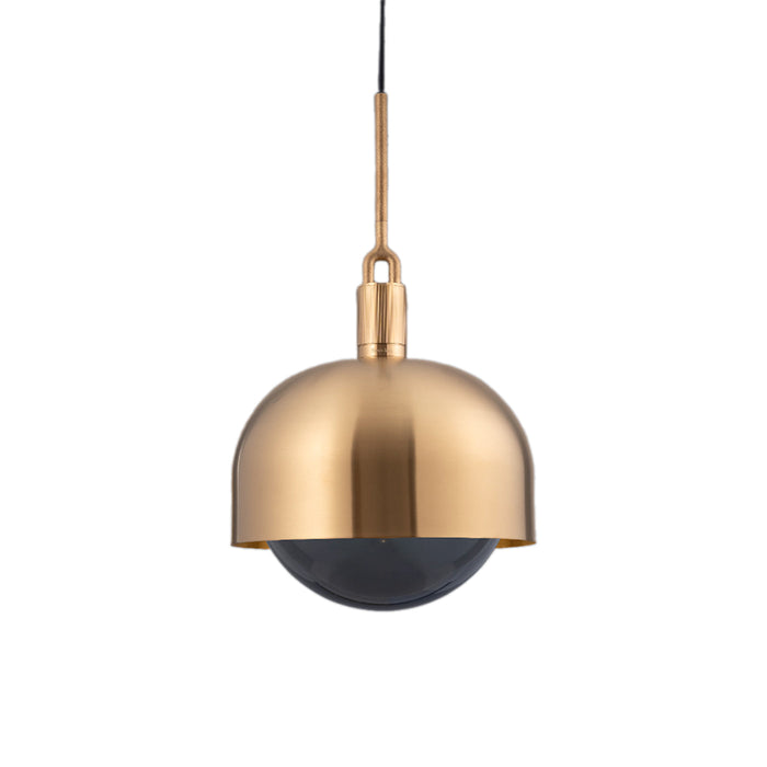 Forked Shade Globe Pendant Light in Brass/Smoked (Large).
