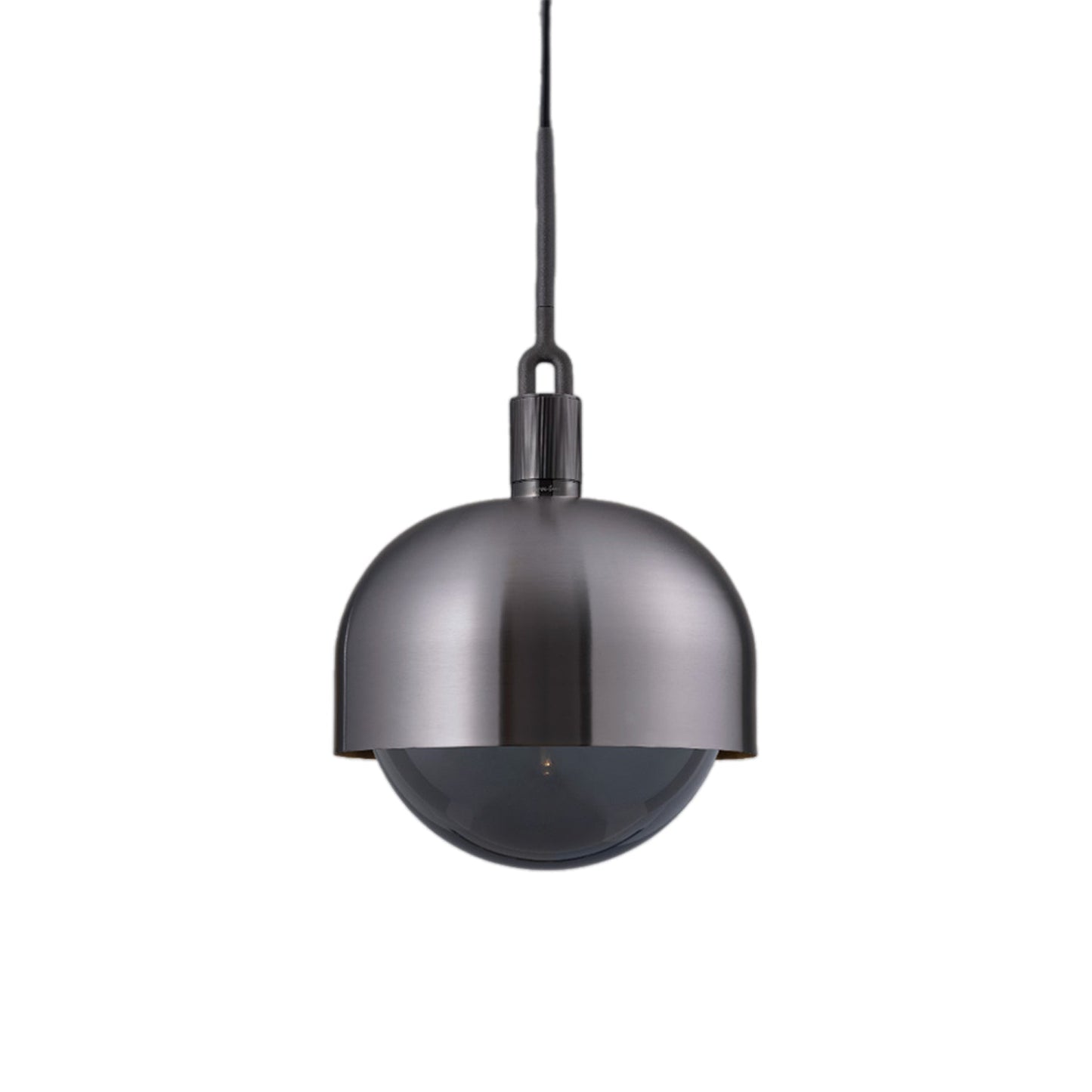 Forked Shade Globe Pendant Light in Gun Metal/Smoked (Large).