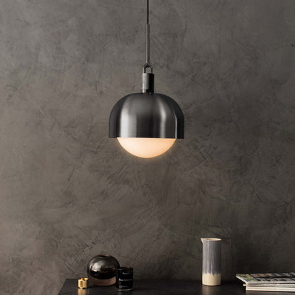 Forked Shade Globe Pendant Light in living room.