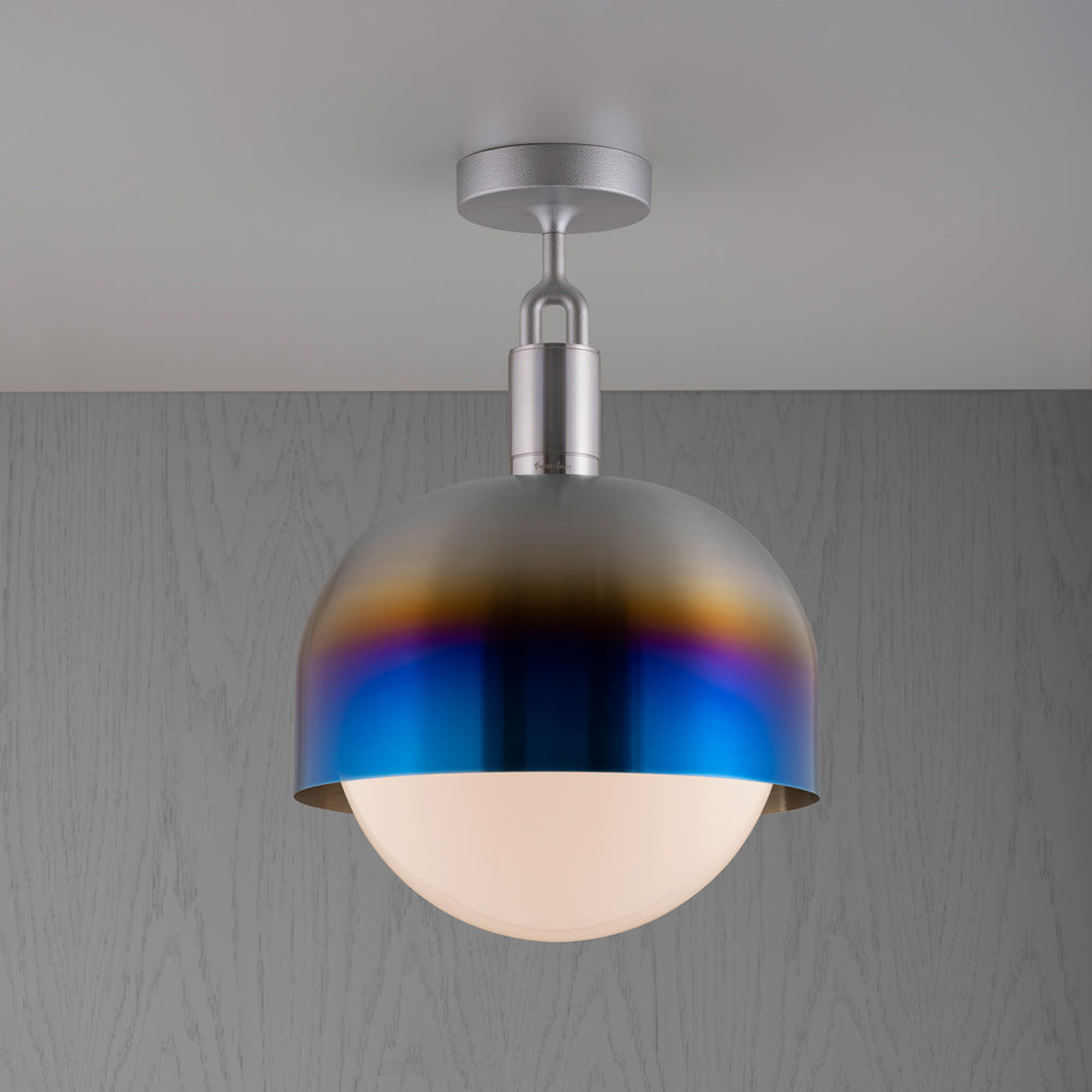 Forked Shade Globe Semi Flush Mount Ceiling Light in Detail.