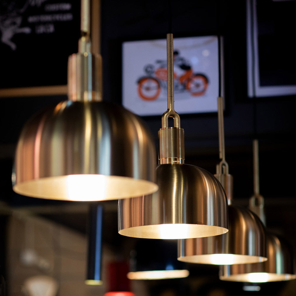 Forked Shade Pendant Light in living room.