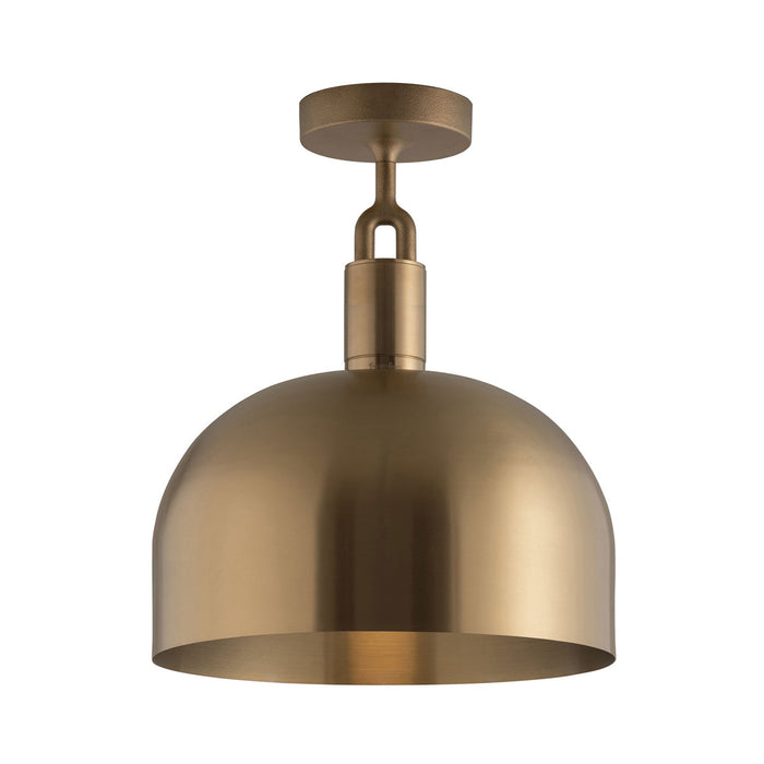 Forked Shade Semi Flush Mount Ceiling Light in Brass (Large).
