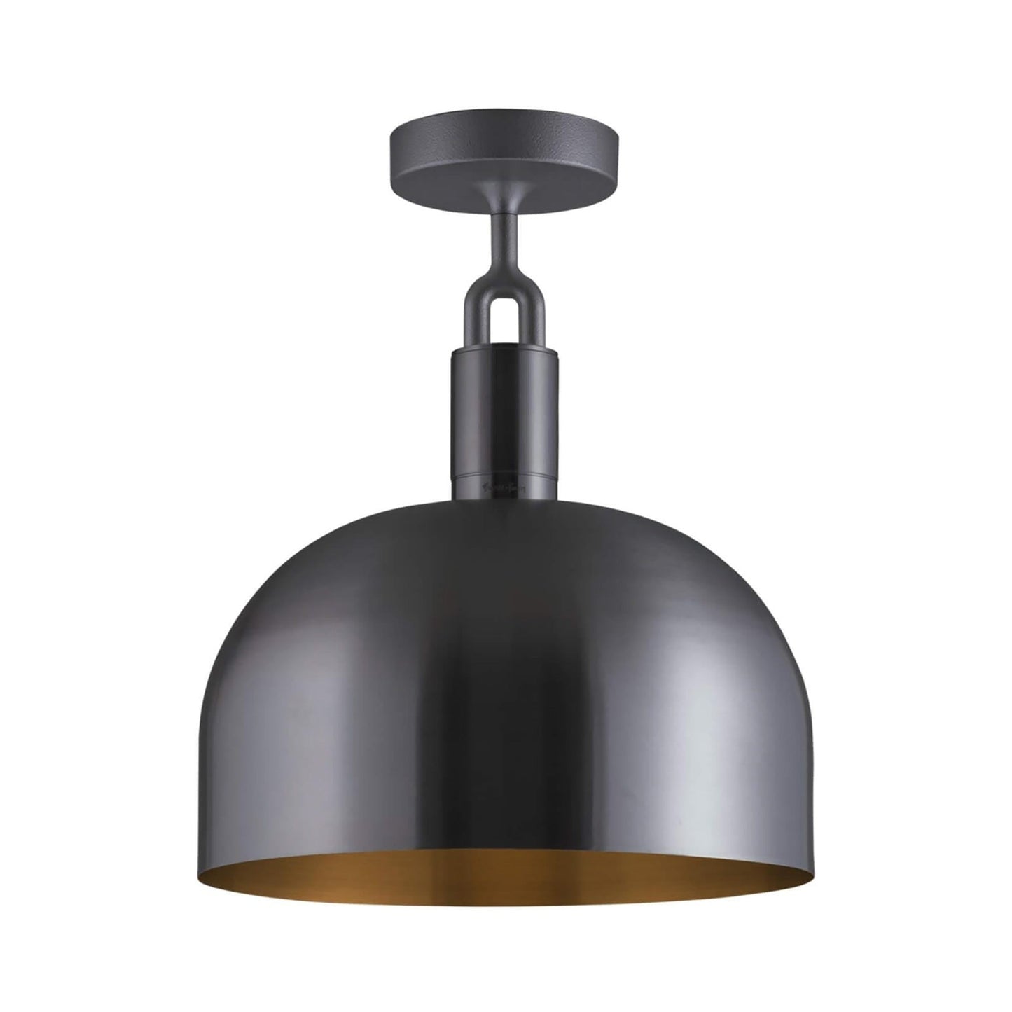 Forked Shade Semi Flush Mount Ceiling Light in Gun Metal (Large).