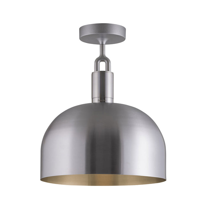 Forked Shade Semi Flush Mount Ceiling Light in Steel (Large).