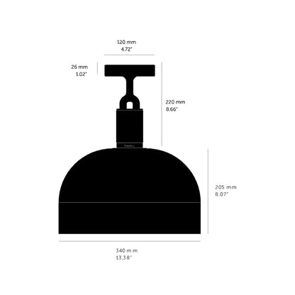 Forked Shade Semi Flush Mount Ceiling Light - line drawing.