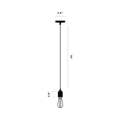 Heavy Metal Pendant Light - line drawing.