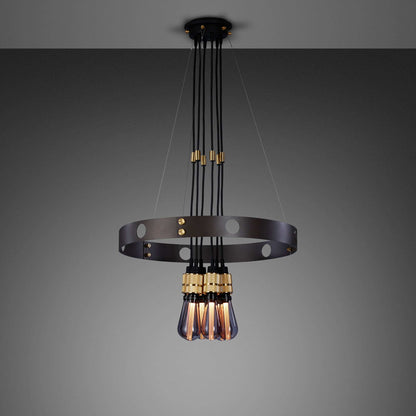 Hero Light Chandelier in Graphite/Brass.