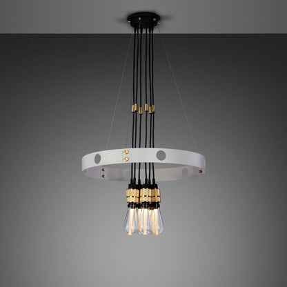 Hero Light Chandelier in Stone/Brass.